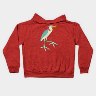 GREAT BLUE HERON Coastal Ocean Sea Bird with Big Feet - UnBlink Studio by Jackie Tahara Kids Hoodie